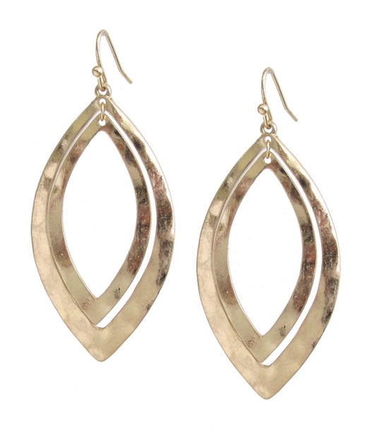 Hammered Leaf Metal Earring