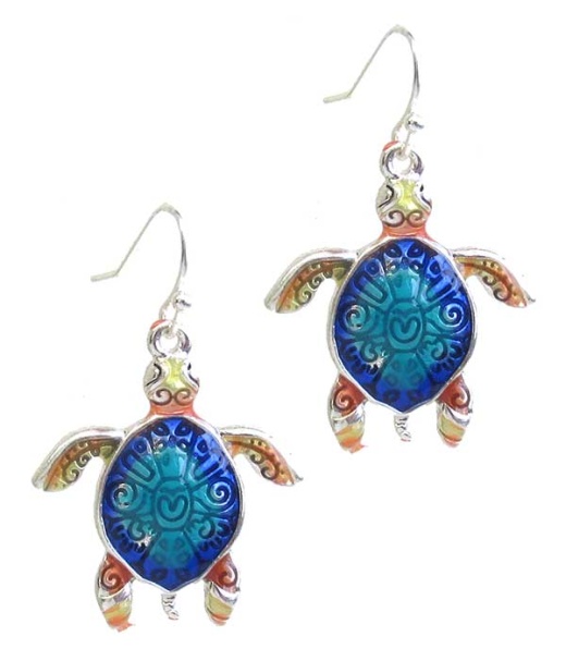 Sealife Theme Epoxy Earring - Turtle