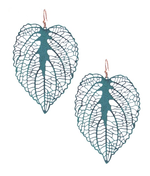 Metal Filigree Earring - Leaf