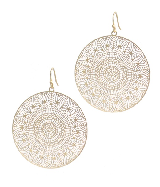 Metal Filigree Earring - Round
