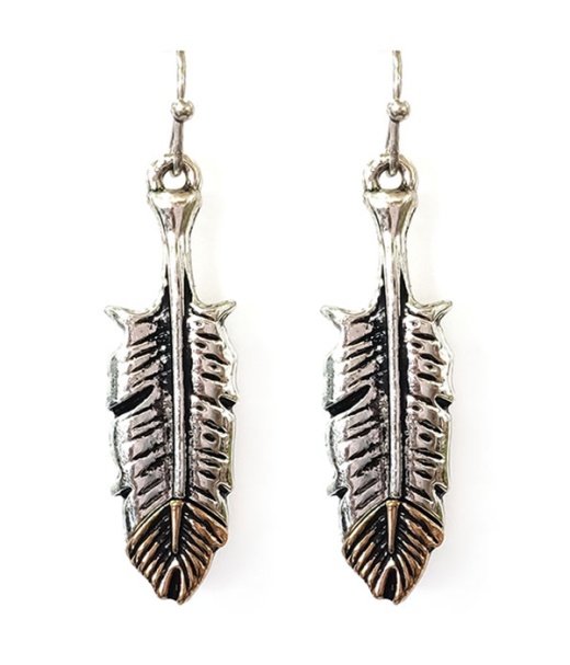 Metal Feather Earring