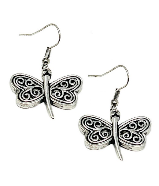 Metal Filigree Dragonfly Earring