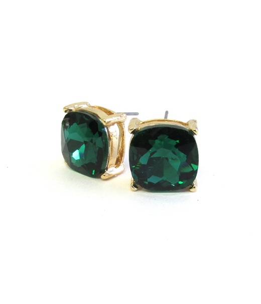 Facet Stone Stud Earring - Wholesale EMR Color Earrings