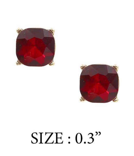 Facet Stone Stud Earring