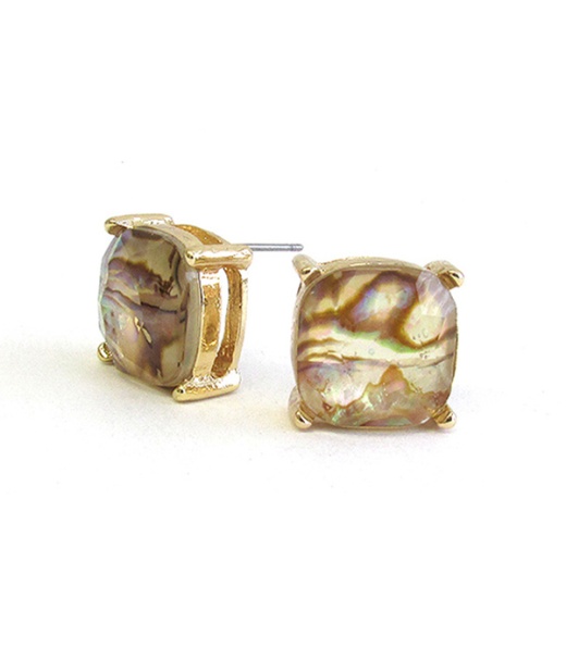 Facet Stone Stud Earrings