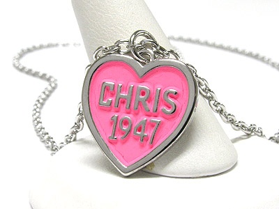 Made In Korea Whitegold Plating Chris Heart Pendant Necklace
