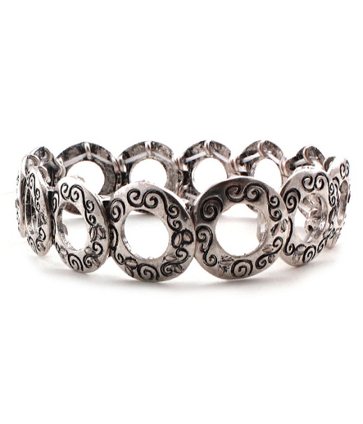 Textured Multi Ring Stretch Bracelet - Wholesale Prices