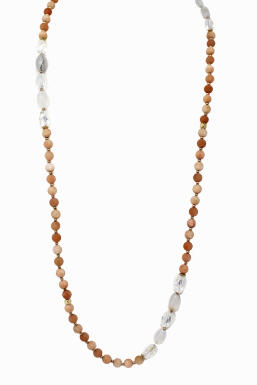 Multi Semi Precious Stone Long Necklace