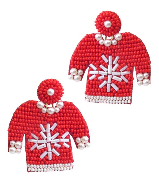 Handmade Multi Seedbead Ugly Sweater Earrings
