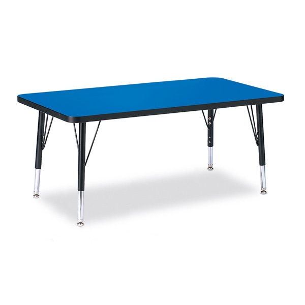 Berries® Rectangle Activity Table - 24" X 36", T-Height - Blue/Black/Black