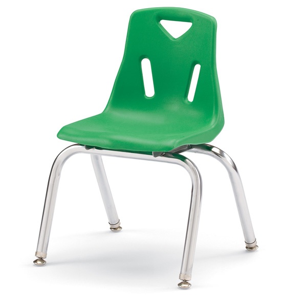 Berries® Stacking Chair With Chrome-Plated Legs - 14" Ht - Green
