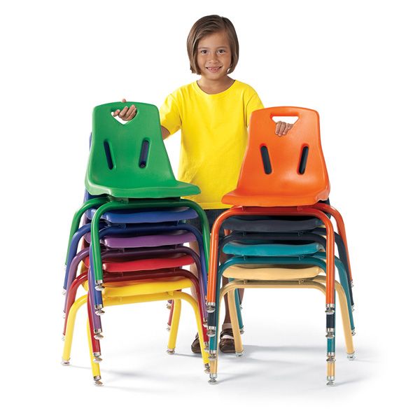 Berries® Stacking Chair With Powder-Coated Legs - 14" Ht - Teal