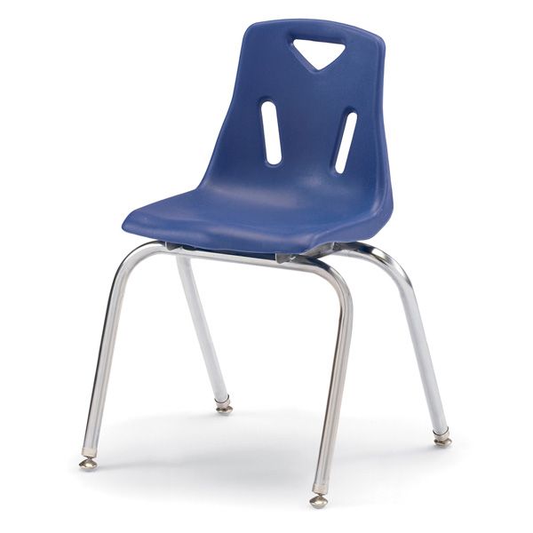 Berries® Stacking Chair With Chrome-Plated Legs - 18" Ht - Blue