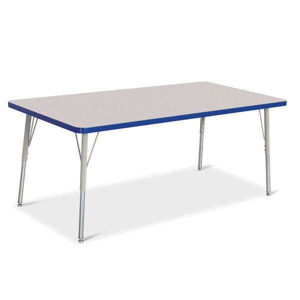 Berries® Rectangle Activity Table - 30" X 60", A-Height - Gray/Blue/Gray