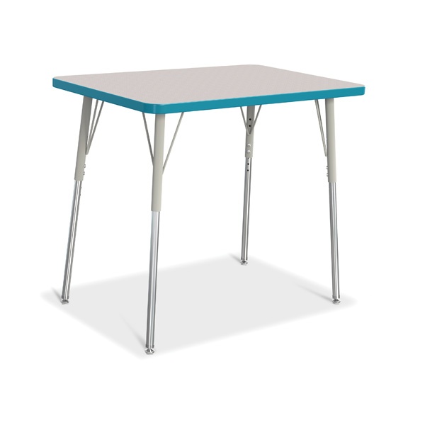 Berries® Rectangle Activity Table - 24" X 36", A-Height - Gray/Teal/Gray