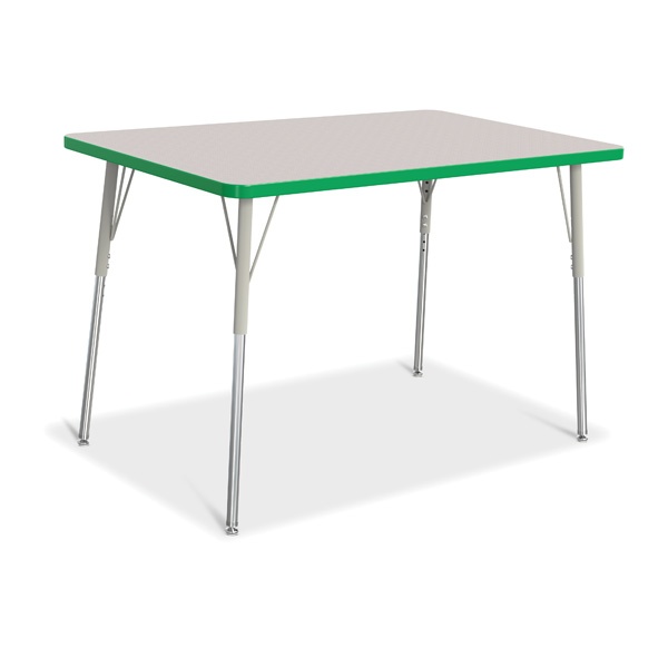 Berries® Rectangle Activity Table - 30" X 48", A-Height - Gray/Green/Gray
