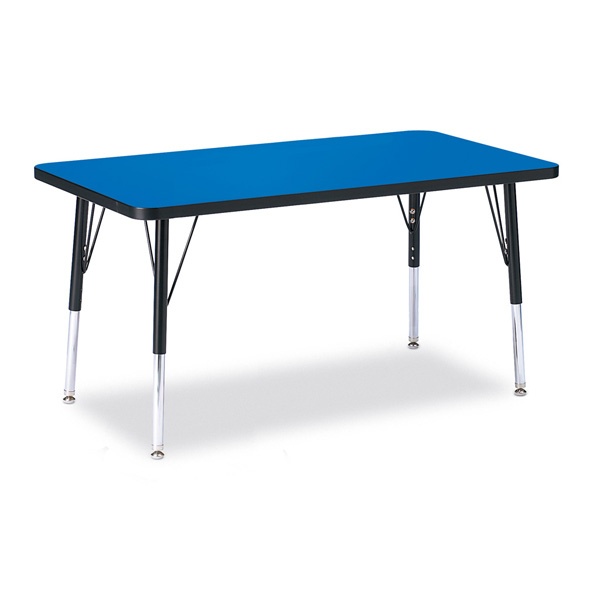 Berries® Rectangle Activity Table - 24" X 36", E-Height - Blue/Black/Black