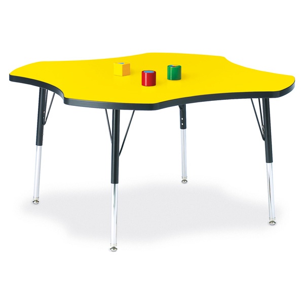 Berries® Four Leaf Activity Table, E-Height - Yellow/Black/Black