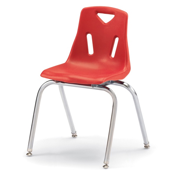Berries® Stacking Chair With Chrome-Plated Legs - 18" Ht - Red