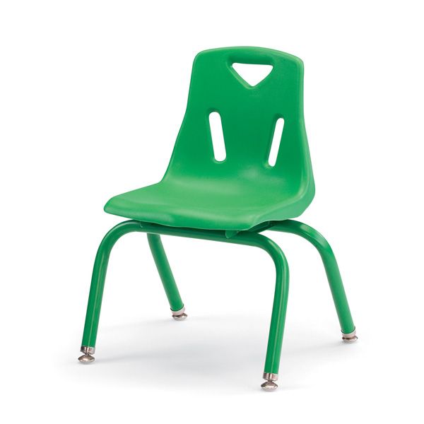 Berries® Stacking Chair With Powder-Coated Legs - 12" Ht - Green