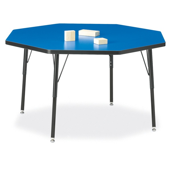 Berries® Octagon Activity Table - 48" X 48", A-Height - Blue/Black/Black