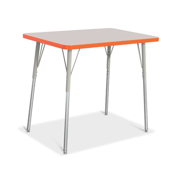 Berries® Rectangle Activity Table - 24" X 36", A-Height - Gray/Orange/Gray