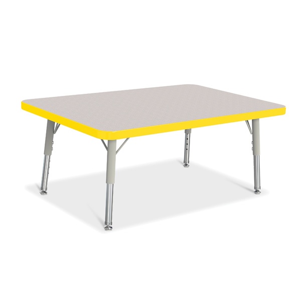 Berries® Rectangle Activity Table - 24" X 36", T-Height - Gray/Yellow/Gray