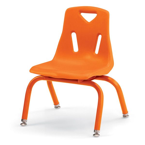 Berries® Stacking Chairs With Powder-Coated Legs - 10" Ht - Set Of 6 - Orange
