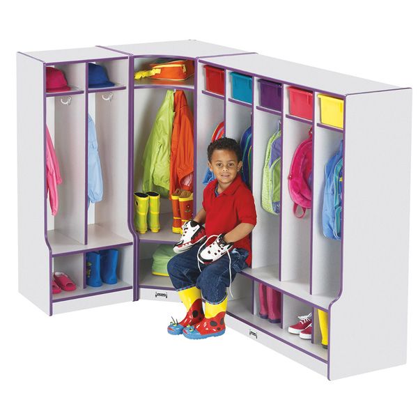 Rainbow Accents® 2 Section Coat Locker With Step - Black