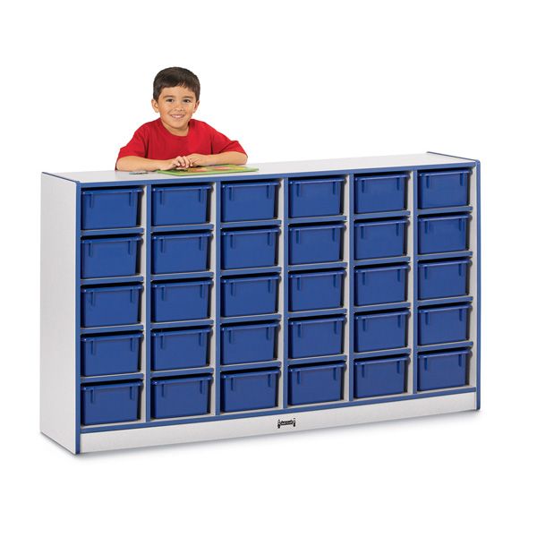 Rainbow Accents® 30 Cubbie-Tray Mobile Storage - Without Trays - Blue
