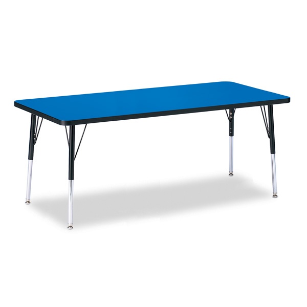 Berries® Rectangle Activity Table - 30" X 72", E-Height - Blue/Black/Black