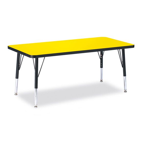 Berries® Rectangle Activity Table - 24" X 48", T-Height - Yellow/Black/Black
