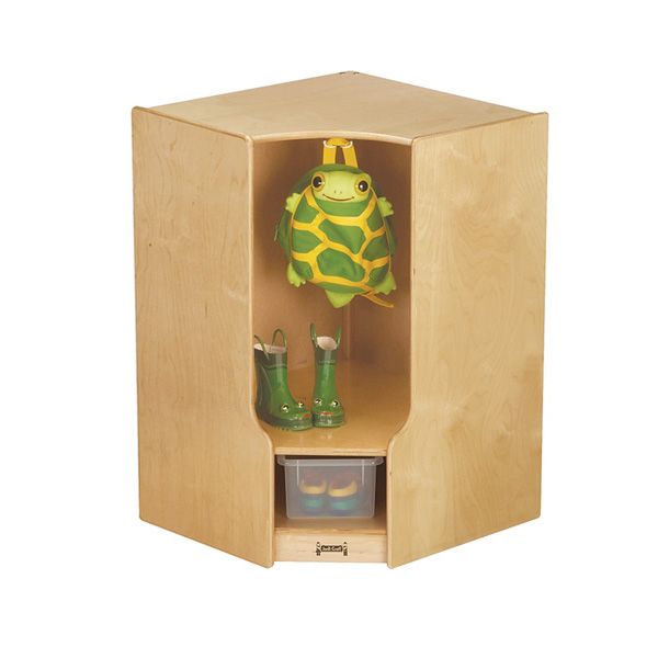Jonti-Craft® Toddler Corner Coat Locker With Step - Without Cubbie-Trays
