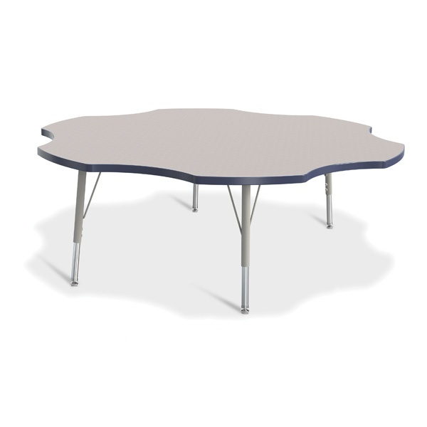 Berries® Six Leaf Activity Table - 60", E-Height - Gray/Navy/Gray