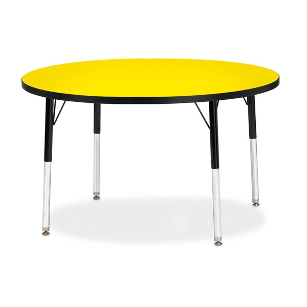 Berries® Round Activity Table - 42" Diameter, E-Height - Yellow/Black/Black