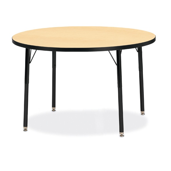 Berries® Round Activity Table - 42" Diameter, A-Height - Maple/Black/Black