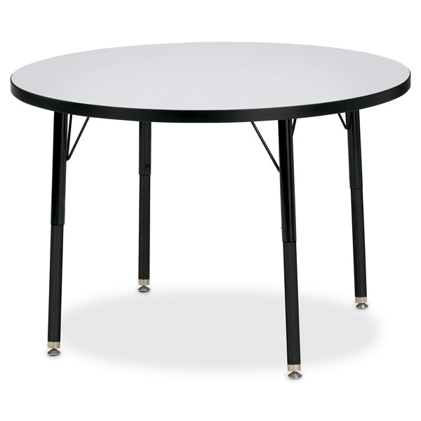 Berries® Round Activity Table - 36" Diameter, A-Height - Gray/Black/Black