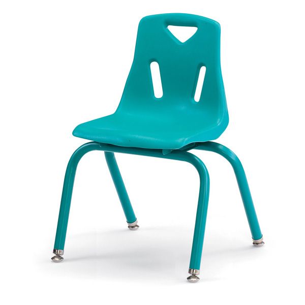 Berries® Stacking Chairs With Powder-Coated Legs - 14" Ht - Set Of 6 - Teal