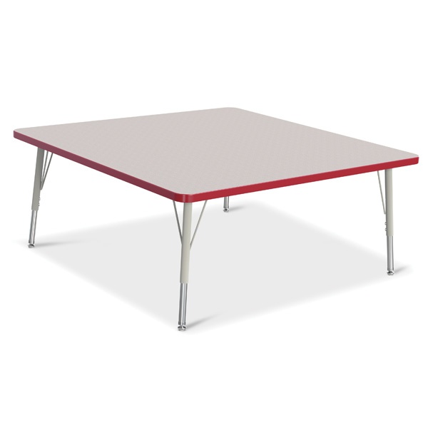 Berries® Square Activity Table - 48" X 48", E-Height - Gray/Red/Gray