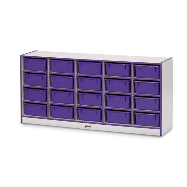 Rainbow Accents® 20 Tub Mobile Storage - With Tubs - Purple