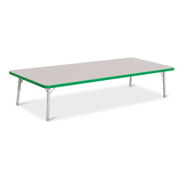 Berries® Rectangle Activity Table - 30" X 72", T-Height - Gray/Green/Gray