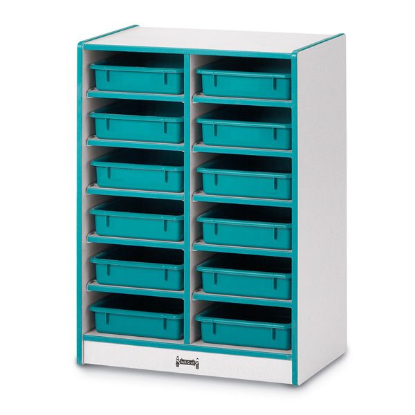 Rainbow Accents® 12 Paper-Tray Mobile Storage - With Paper-Trays - Teal