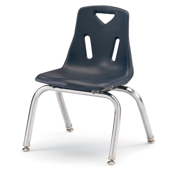 Berries® Stacking Chair With Chrome-Plated Legs - 12" Ht - Navy