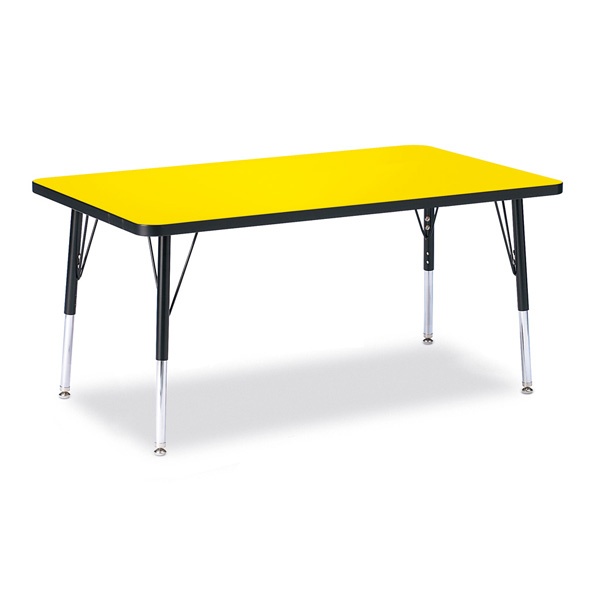 Berries® Rectangle Activity Table - 30" X 48", E-Height - Yellow/Black/Black