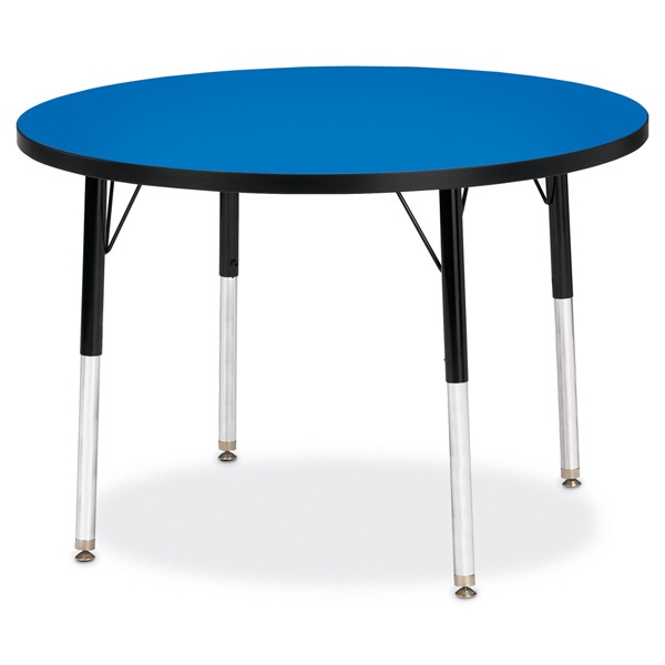 Berries® Round Activity Table - 36" Diameter, E-Height - Blue/Black/Black