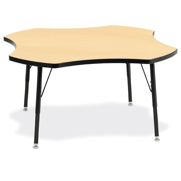 Berries® Four Leaf Activity Table, A-Height - Maple/Black/Black