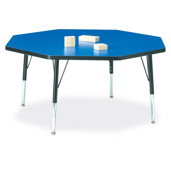 Berries® Octagon Activity Table - 48" X 48", T-Height - Blue/Black/Black