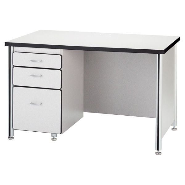 Berries® Teachers' 48" Desk With 1 Pedestal - Gray/Black