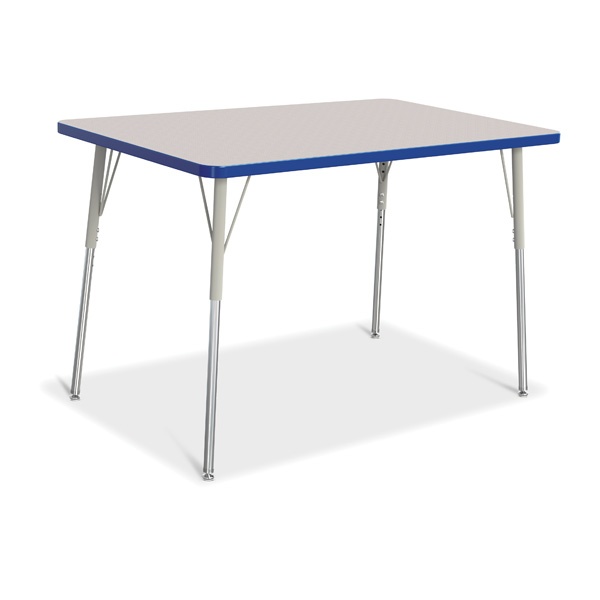 Berries® Rectangle Activity Table - 30" X 48", A-Height - Gray/Blue/Gray