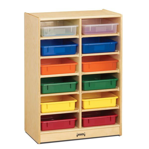 Jonti-Craft® 12 Paper-Tray Mobile Storage - With Clear Paper-Trays